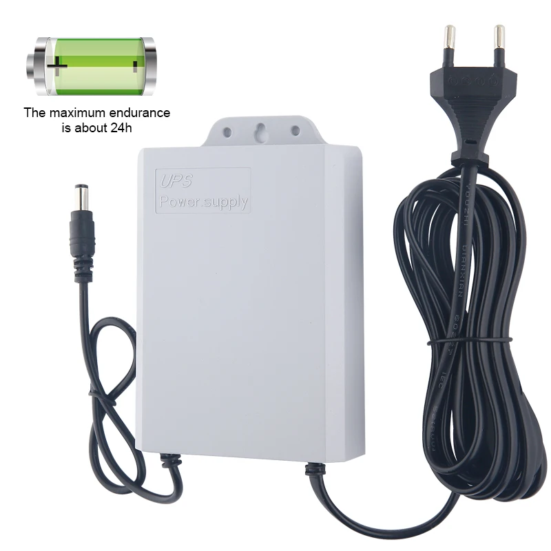 Mini 12V/2A UPS with LED Display Single-Phase Power Supply for CCTV Camera and WiFi Router 60Hz External Battery
