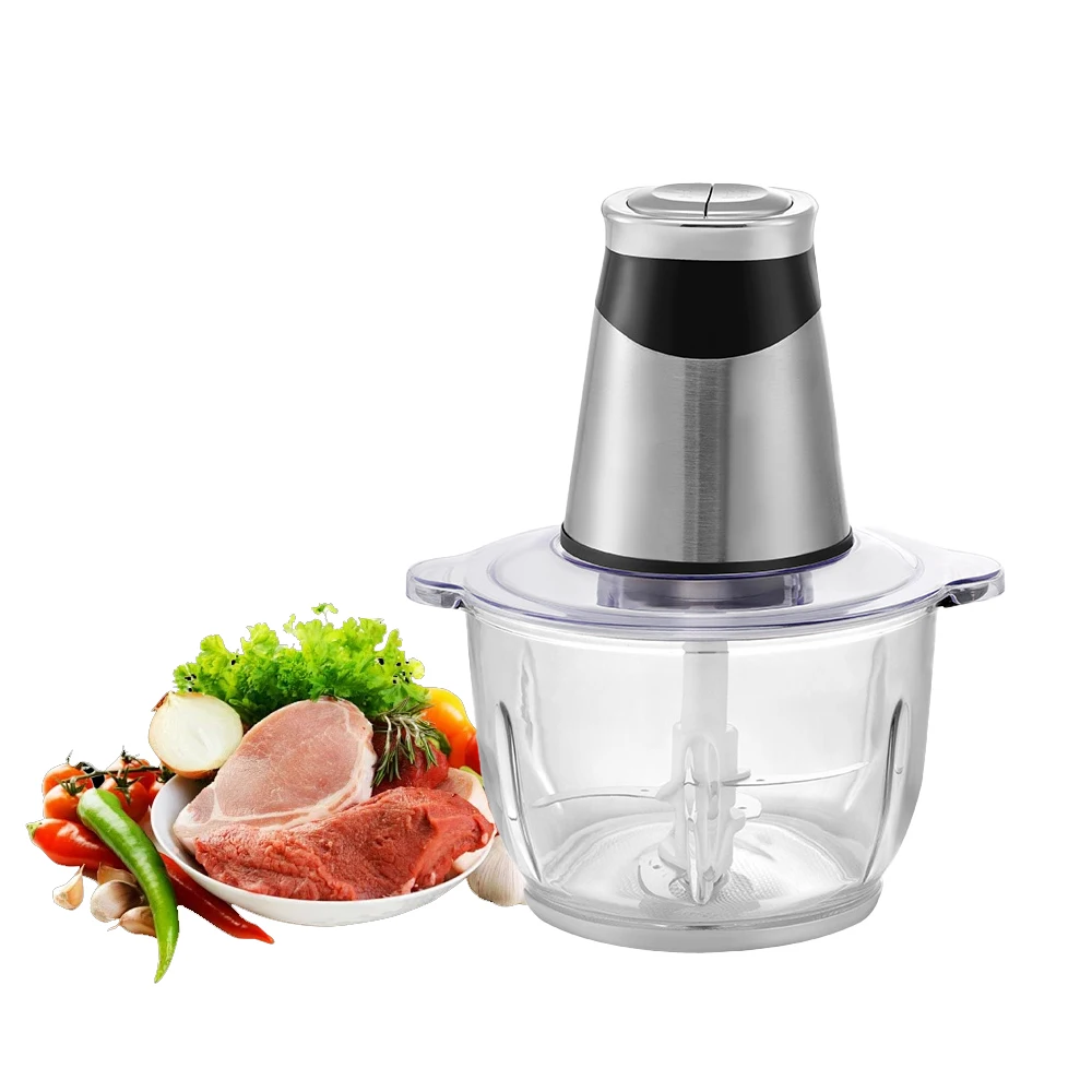 Оптовая продажа, Заводская домашняя мясорубка, электрическая мясорубка, 300 Вт, автоматическая мясорубка, кухонная мясорубка, 2,2л, серебряная мясорубка