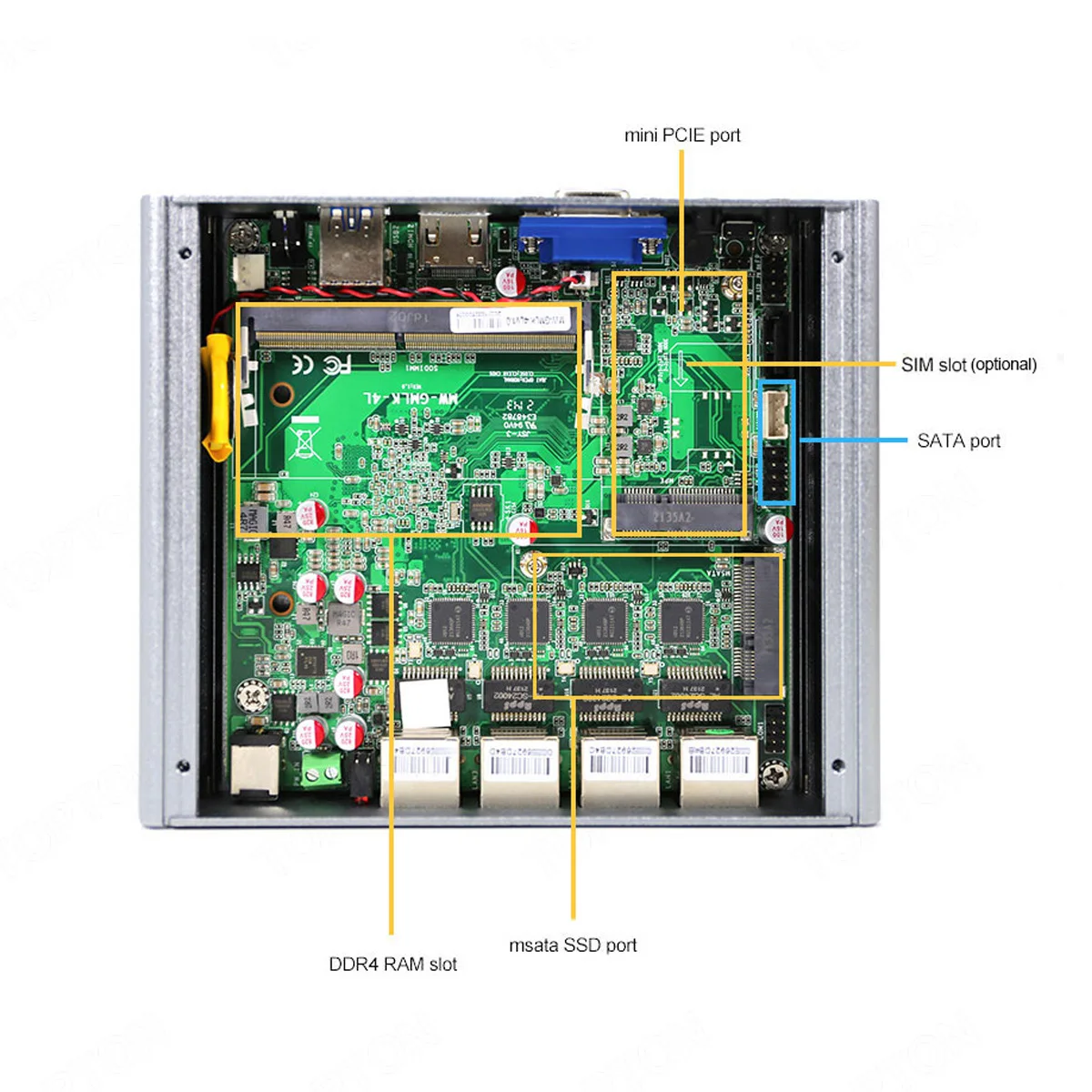 Fanless Industrial Mini PC J4125 Dual display 4 In-tel i225 2.5G RJ45 LAN Firewall PFsense Computer Project Desktop Computer