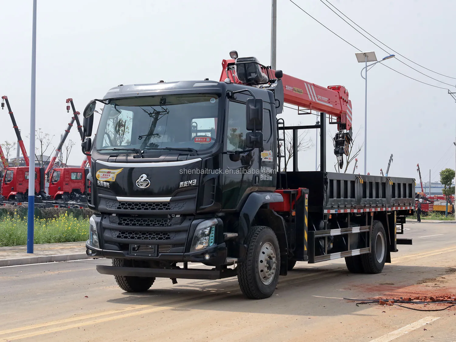 Updated Version DONGFENG 4x2 Lorry Truck Installed SANY Palfinger Telescopic Boom Crane 10 ton 12 ton 14 ton For Sale