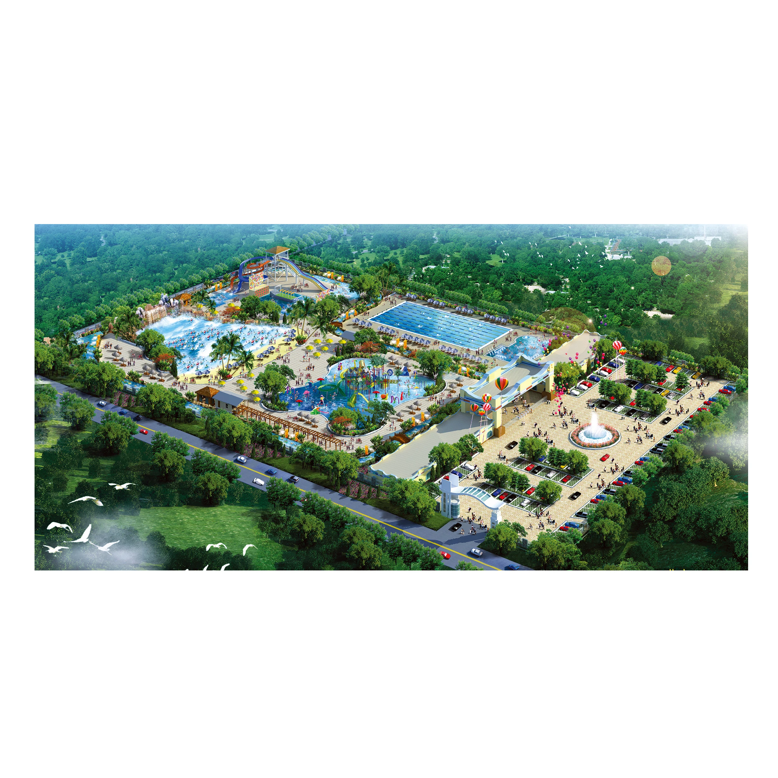 wave making pool machine lazy river crazy river equipment for amusement park outdoor playground