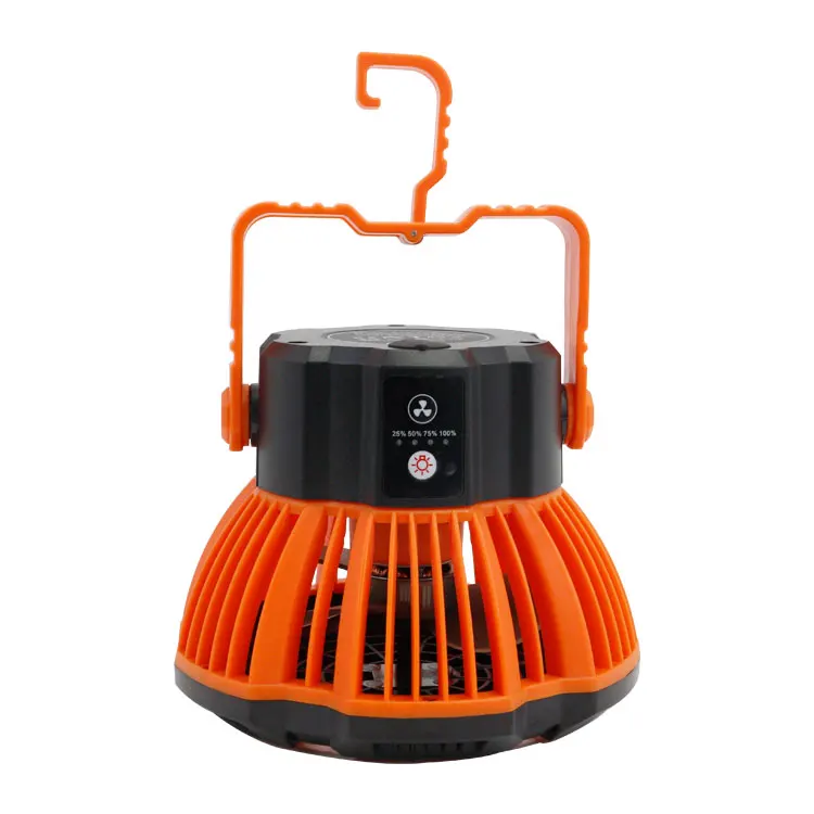 Cool&Brightness LED Portable power bank fan Indoor/outdoor Electric fan with mini Light camping fan light for tent hiking