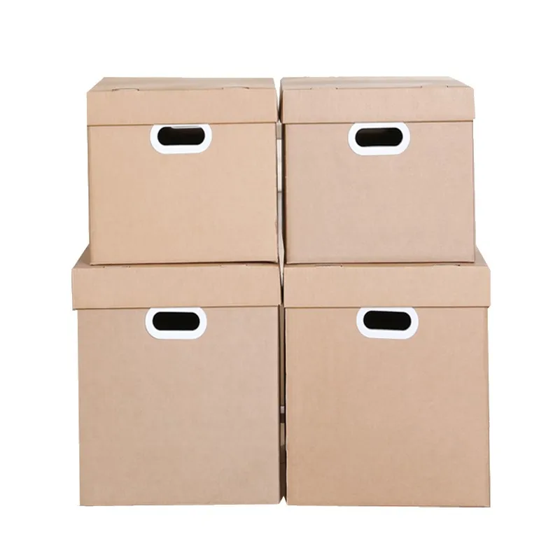 Home folding paper storage box Records filling Single Wall Archive Box With Attach Cover packing box