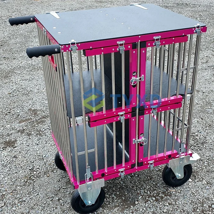 Aluminum Collapsible Dog Trolley Cage 4 Beter Folding Dog Cage for Dog Show Crate