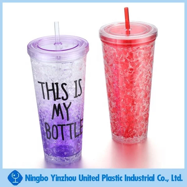 Cheap Nice Sequins Double Wall Plastic Tumbler With Lid Wholesale Colorful Plastic Tumbler With Straw For Promotion