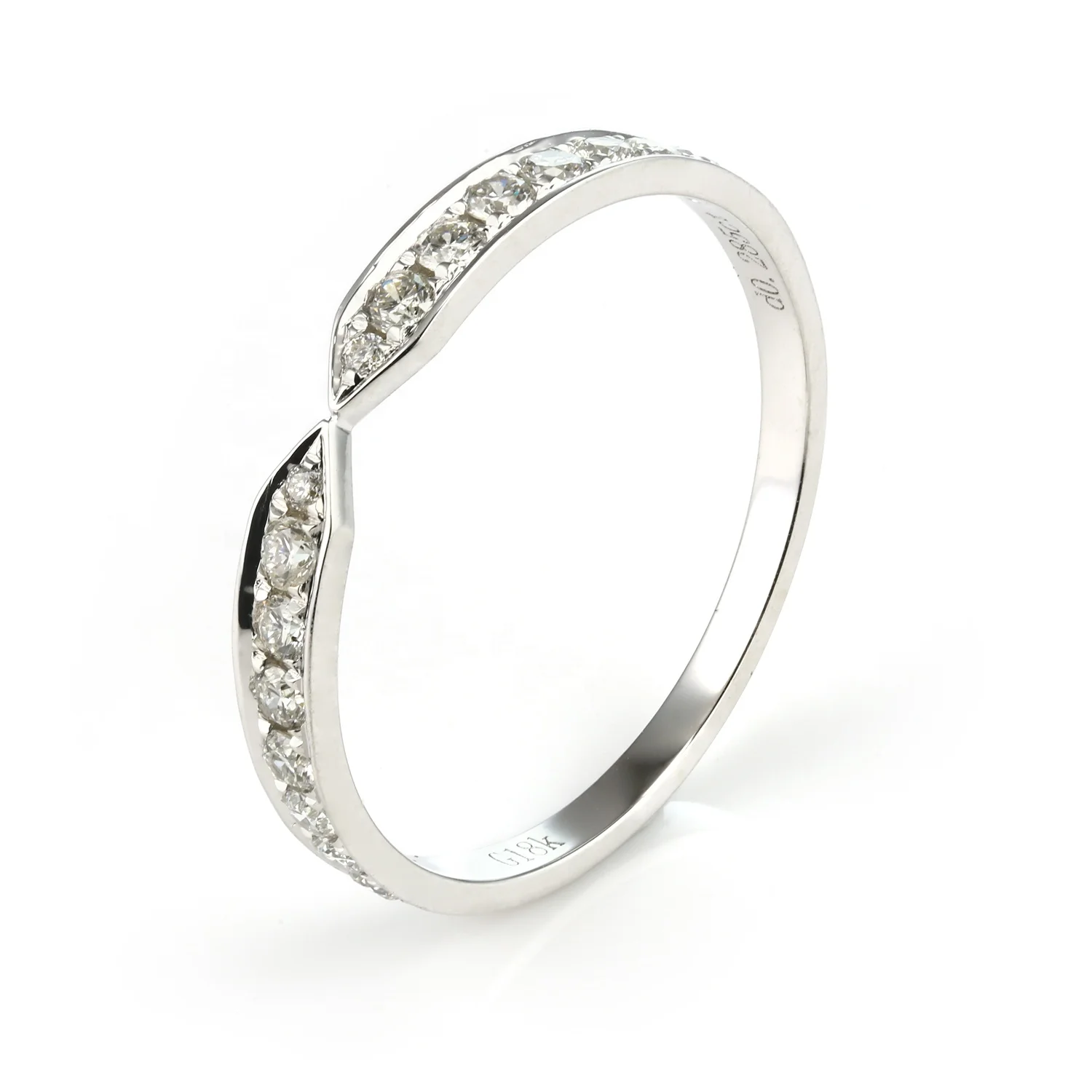 Good quality Natural Diamond AU 750 Wedding Ring For Woman