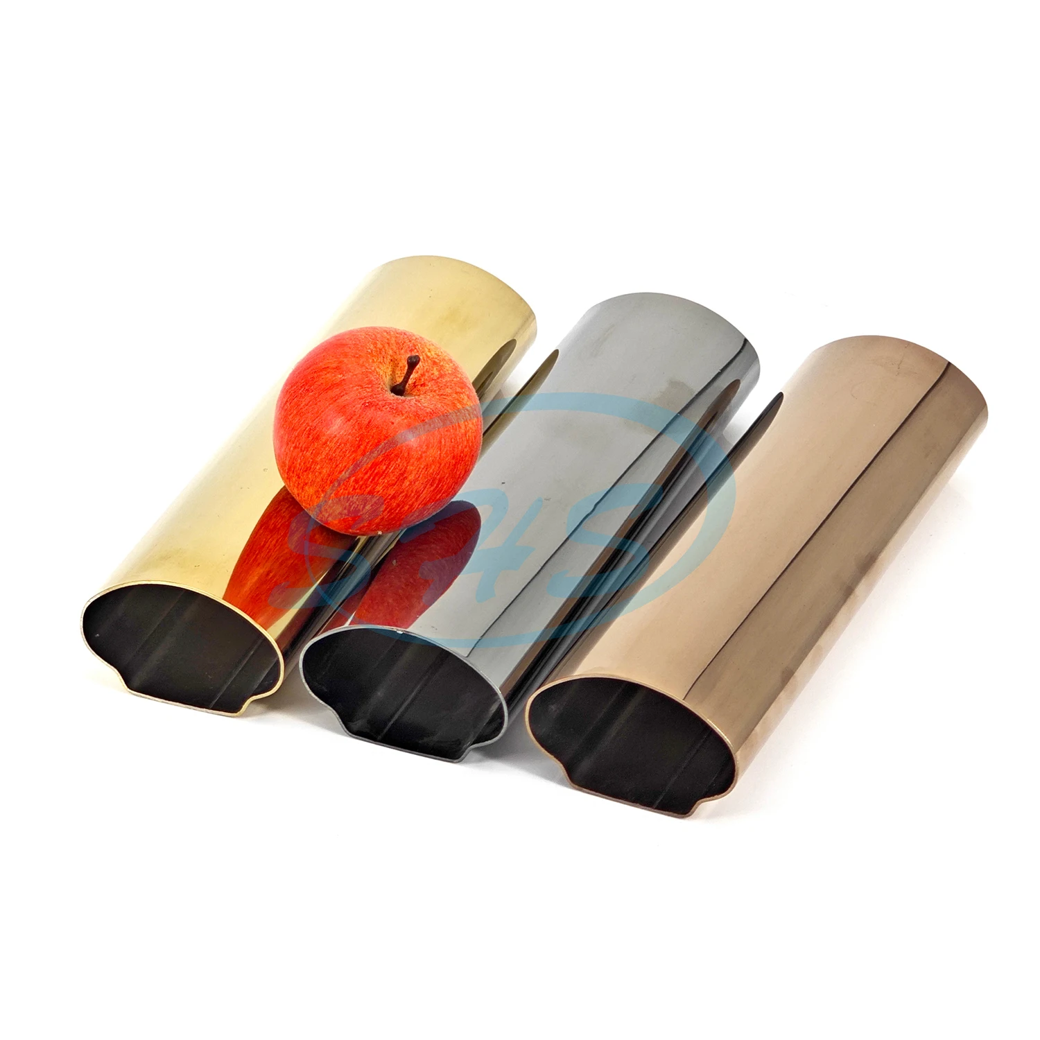 ASTM 201 304 316L stainless handrail pipes with mirror & golden PVD plated tube for staircase handrail modern styles
