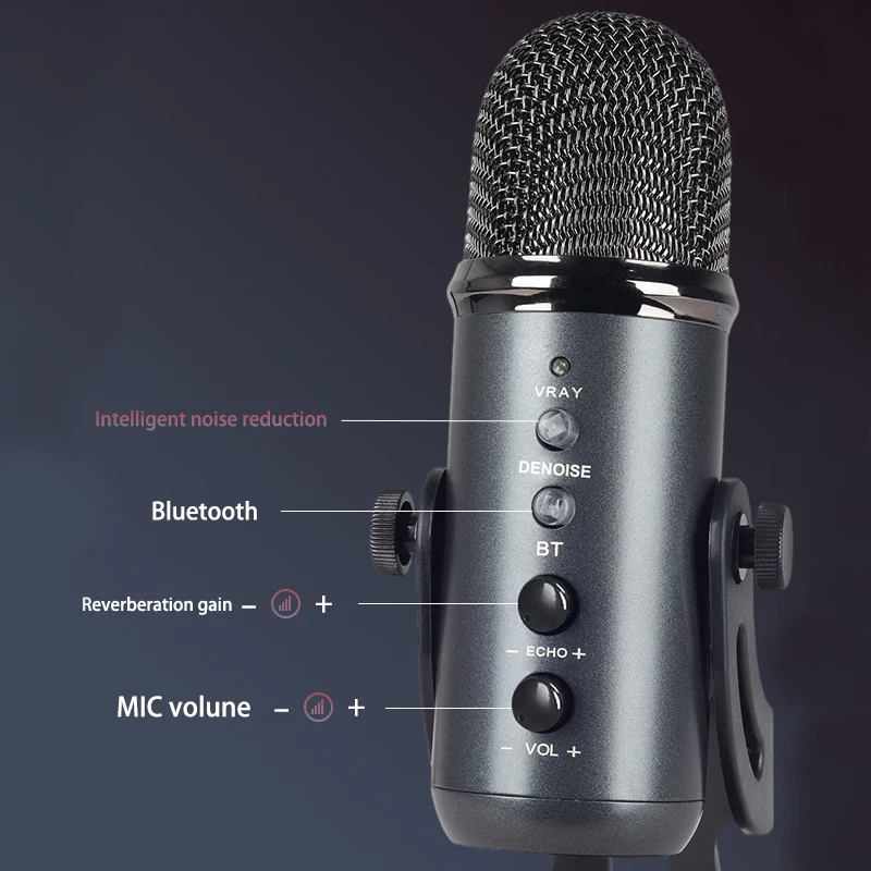 W-900Metal gaming microphones  studio podcast microphone professional usb desktop microphone