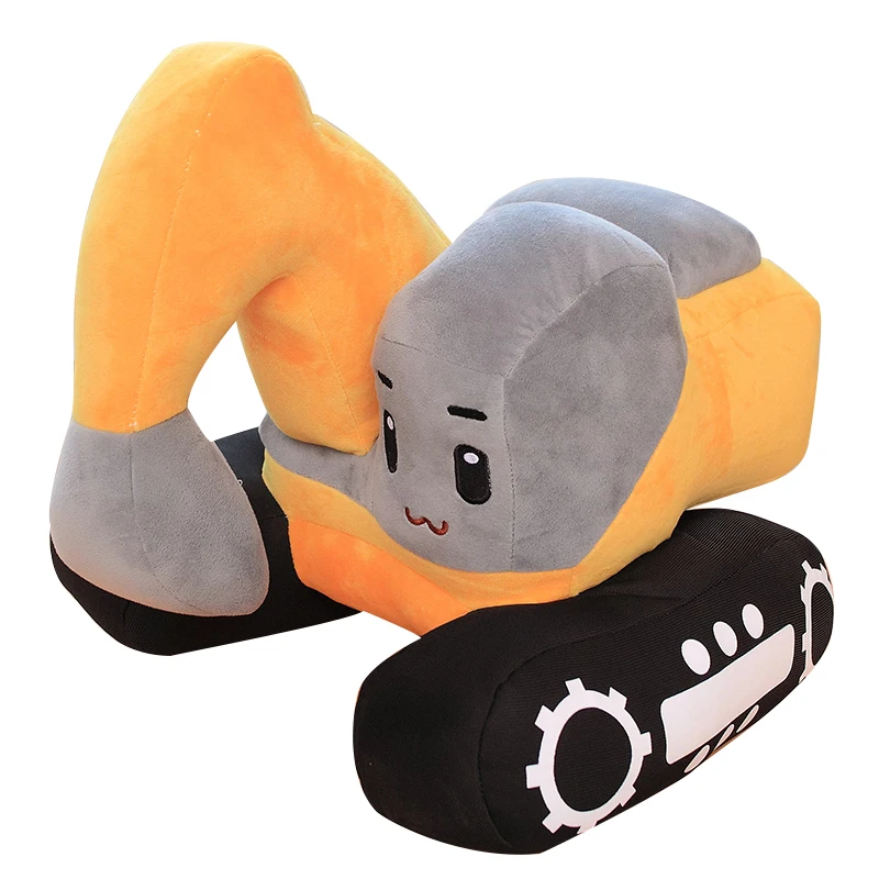 Simulation Tractor&Excavator Plush Toys Kawaii Car Dolls Stuffed Soft Vehicle Pillow Creative Christmas Birthday Gift
