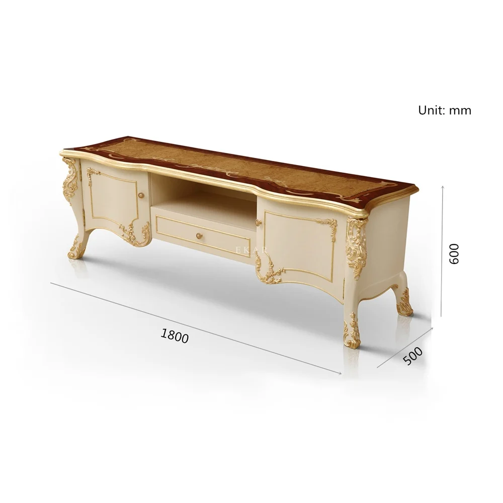 Living Room Furniture Luxury Antique Television Unit Table Wooden Tv Stand