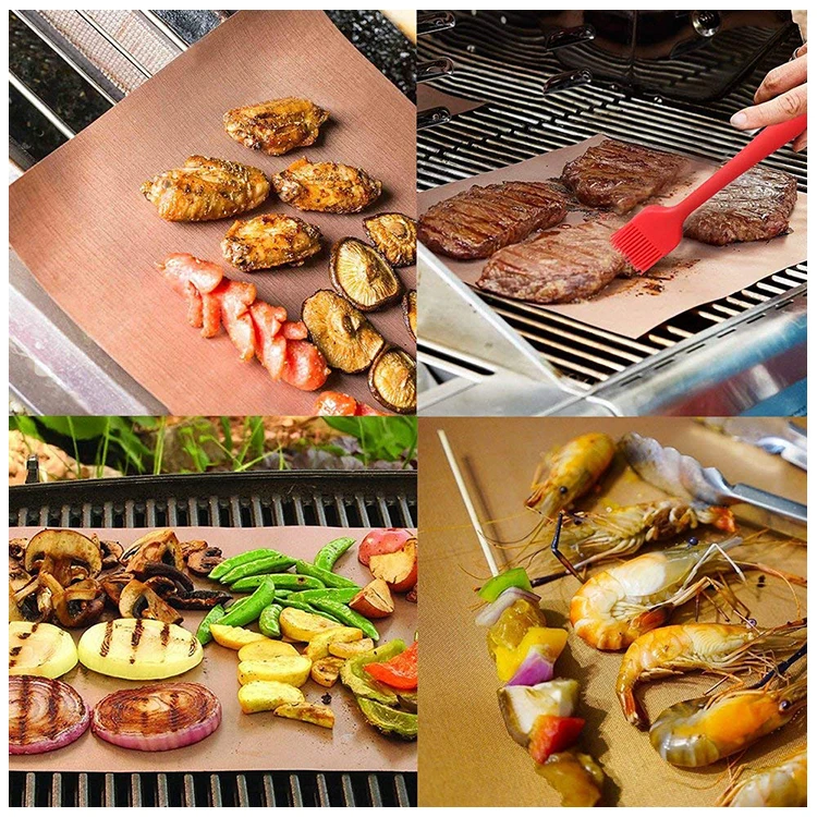 portable fire retardant bbq grill mat grill mesh sheet non-stick cooking PTFE Mesh Mats for Outdoor Barbecue