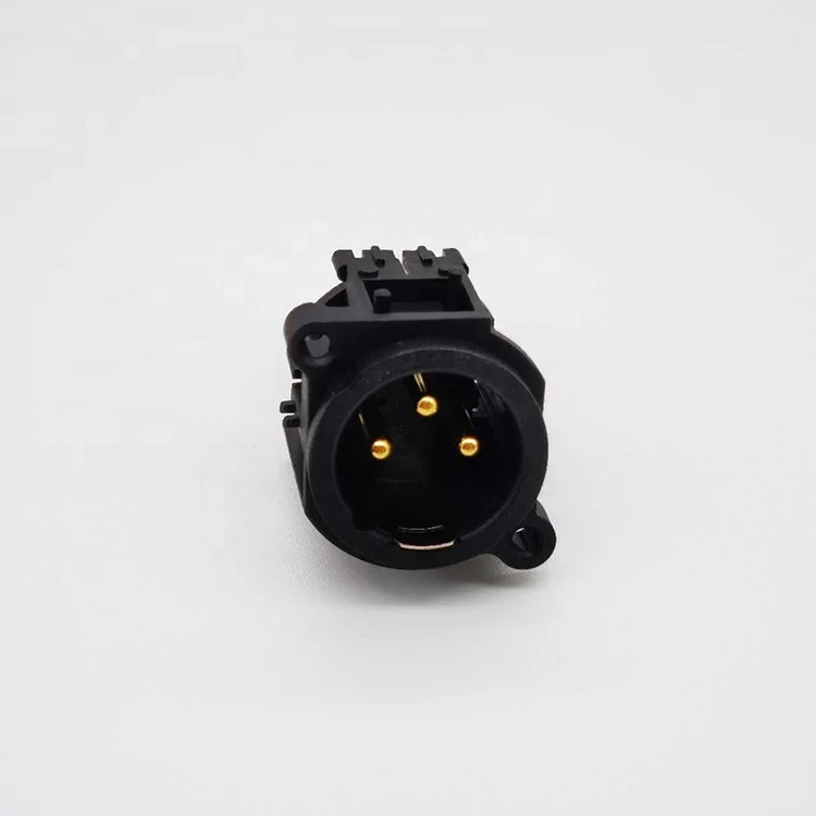  XLR Мужской Женский медный Золотой 3-контактный разъем для монтажа в