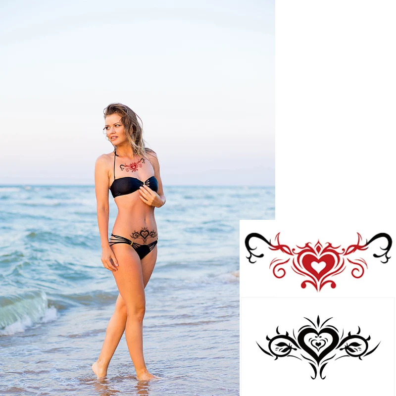 Bikini Tattoo Sticker Sexy Body Tattoos Stickers Waterproof Temporary Tattoos For Adults Sexy Waist