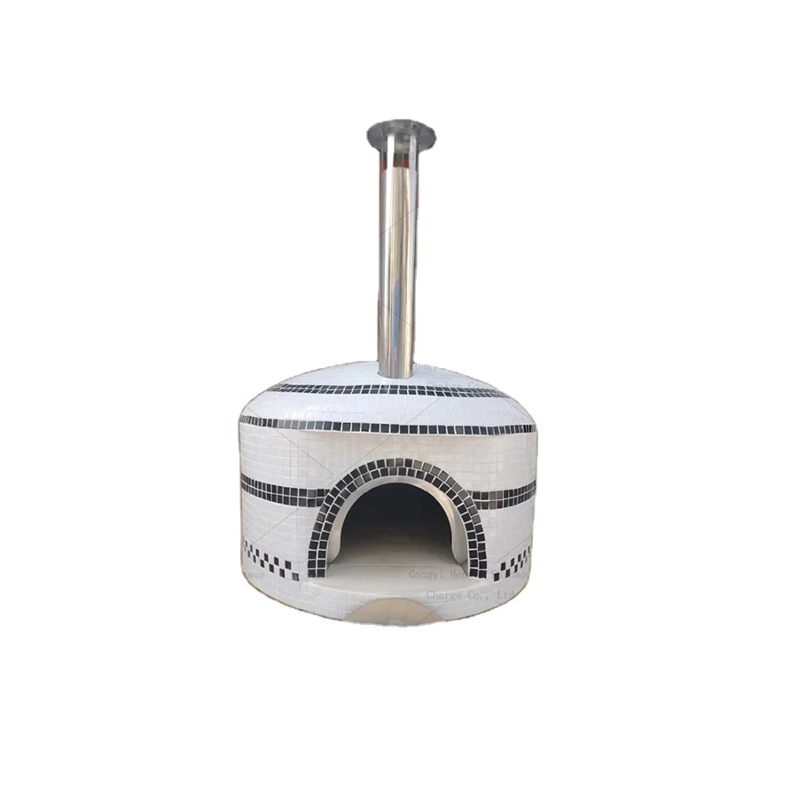 ceramic propane wood conveyor pizza oven rotating stone small wood burning hot pizza dome oven for sale