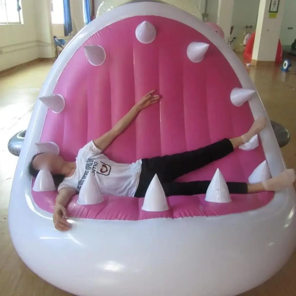 SZZHN Custom Inflatable Sofa Portable Outdoor Camping Fun Design Big Inflatable Shark Sofa Recliner