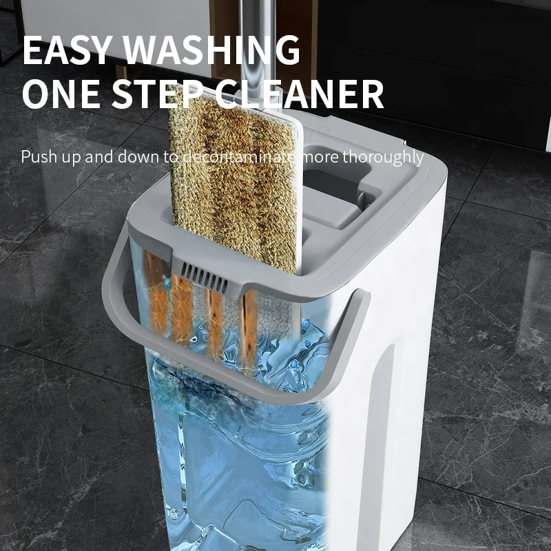 
Micro Fiber Bathroom Clean Rotating Replacement Heads Floor Mop and Bucket Kit 