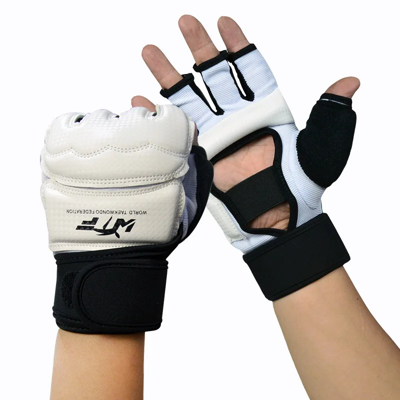 Professional high quality martial art training sports hand guard half finger taekwondo gloves