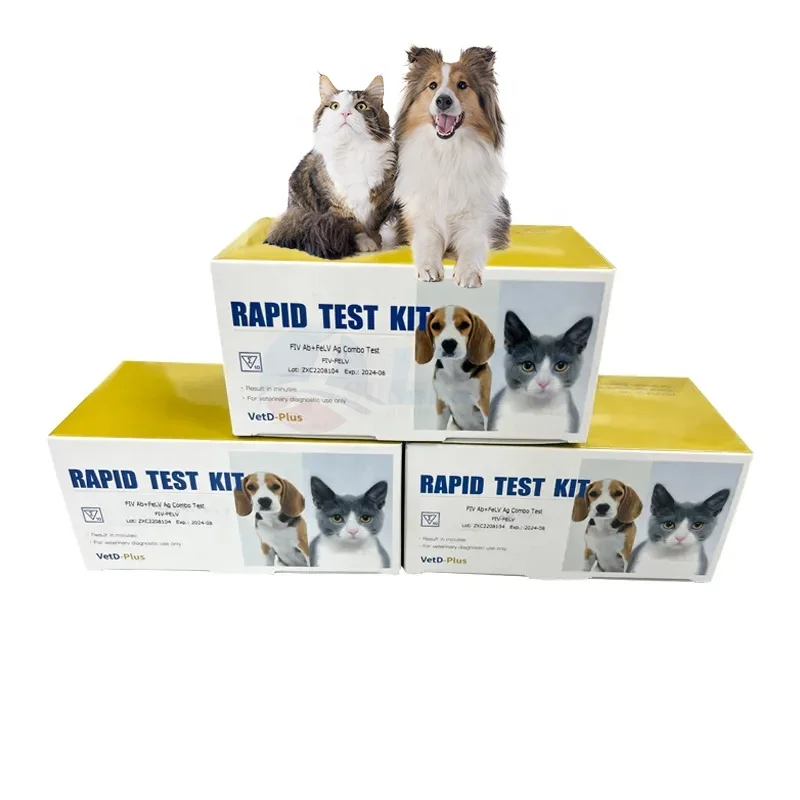 Wholesale Factory price Quick Diagnosis Veterinary Rapid Test Kit box For Pet Clinic TOXO Ab CDV CPV FIV-FELV EHR-LYM-ANA-CHW