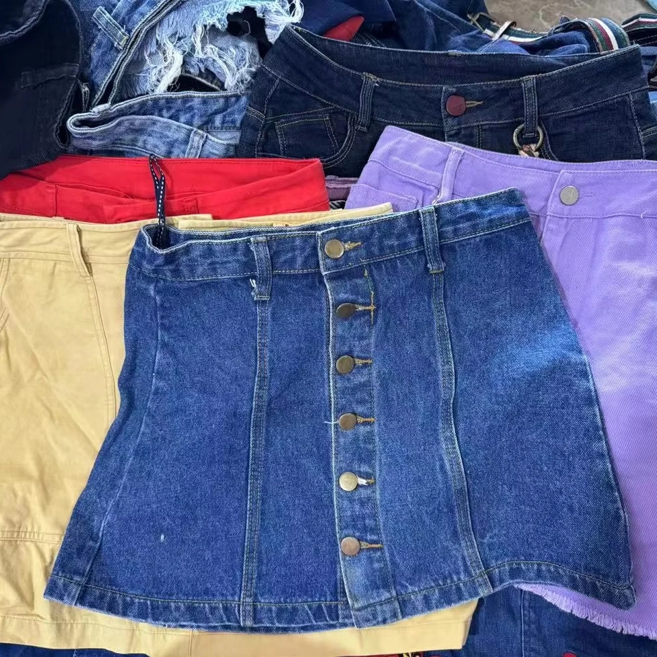 Boutique Second Hand  denim skirt used clothes jeans skirt A  grade   VIP bale Korea style  summer tops ladies used dress