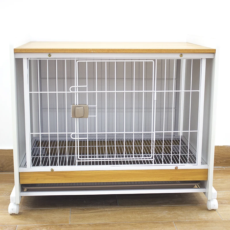Wood pet house luxury heavy duty wire metal cat crate furniture aluminum travel outdoor dog cages crates with tray wheels