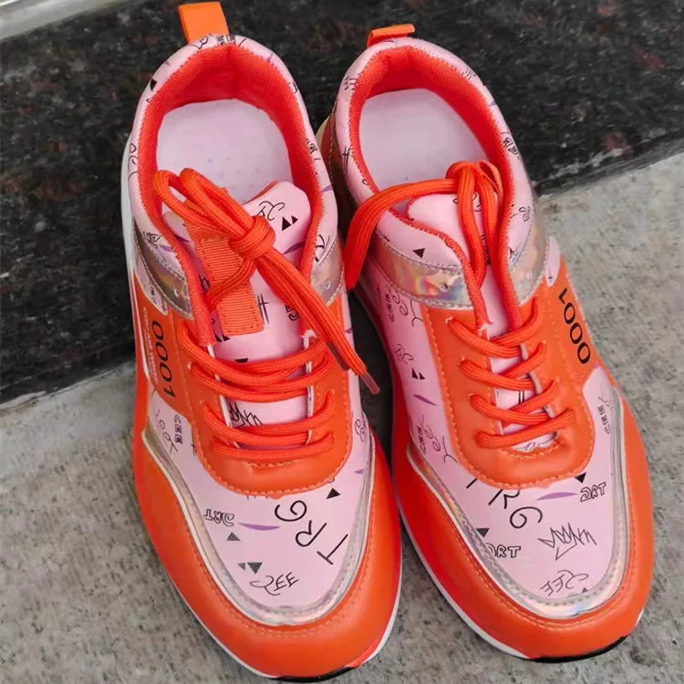 PDEP fashion new designer chunky shoes fancy ladies sport shoes lace up casual gym large size 43 sneakers shoes for women