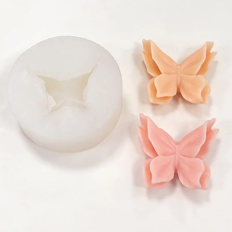 DM968 Double Winged Butterfly Epoxy Resin Molds 3D Butterfly Aromatherapy Candle Plaster Silicone Mold For Home Decoration