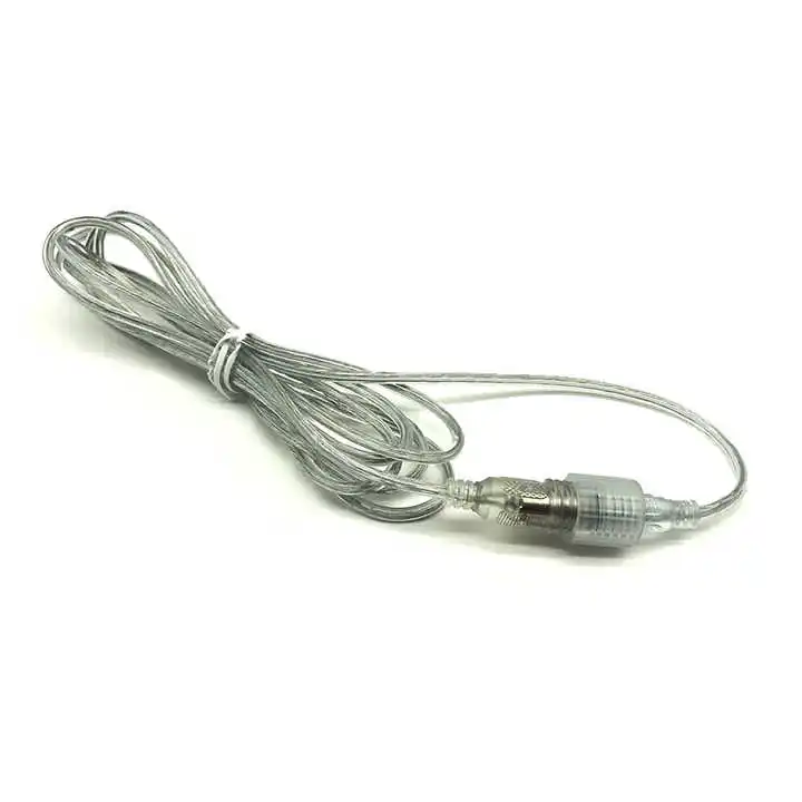 6/8/12mm transparent wire neon light switch with cable,  2 meters neon wire transparent wire with DC socket and switch