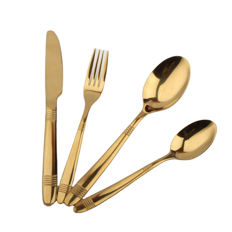 OEM Stainless steel spoon set steak knife fork tea spoon  hotel tableware CUTLERY set Dinnerware set