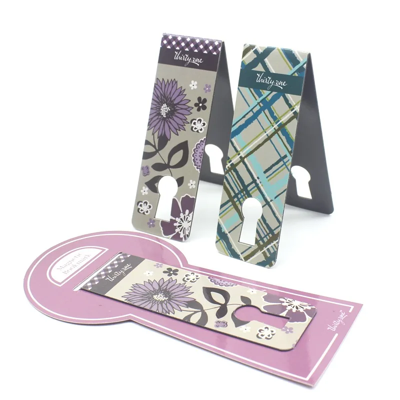 Factory custom made fridge magnet bookmark, magnetic paper folding bookmark