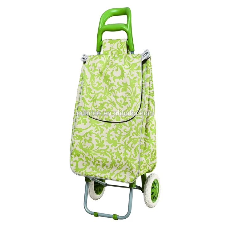 Hot Selling Collapsible Lightweight Foldable Folding Metal Iron 2 Wheel Travel Cargo Shopping Trolley Luggage Cart With Bag
