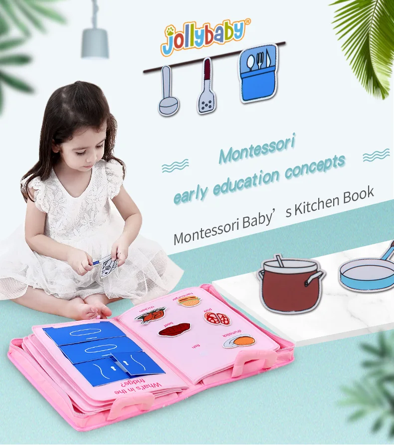 Развивающая Мягкая тканевая книга Jollybaby для раннего развития ребенка