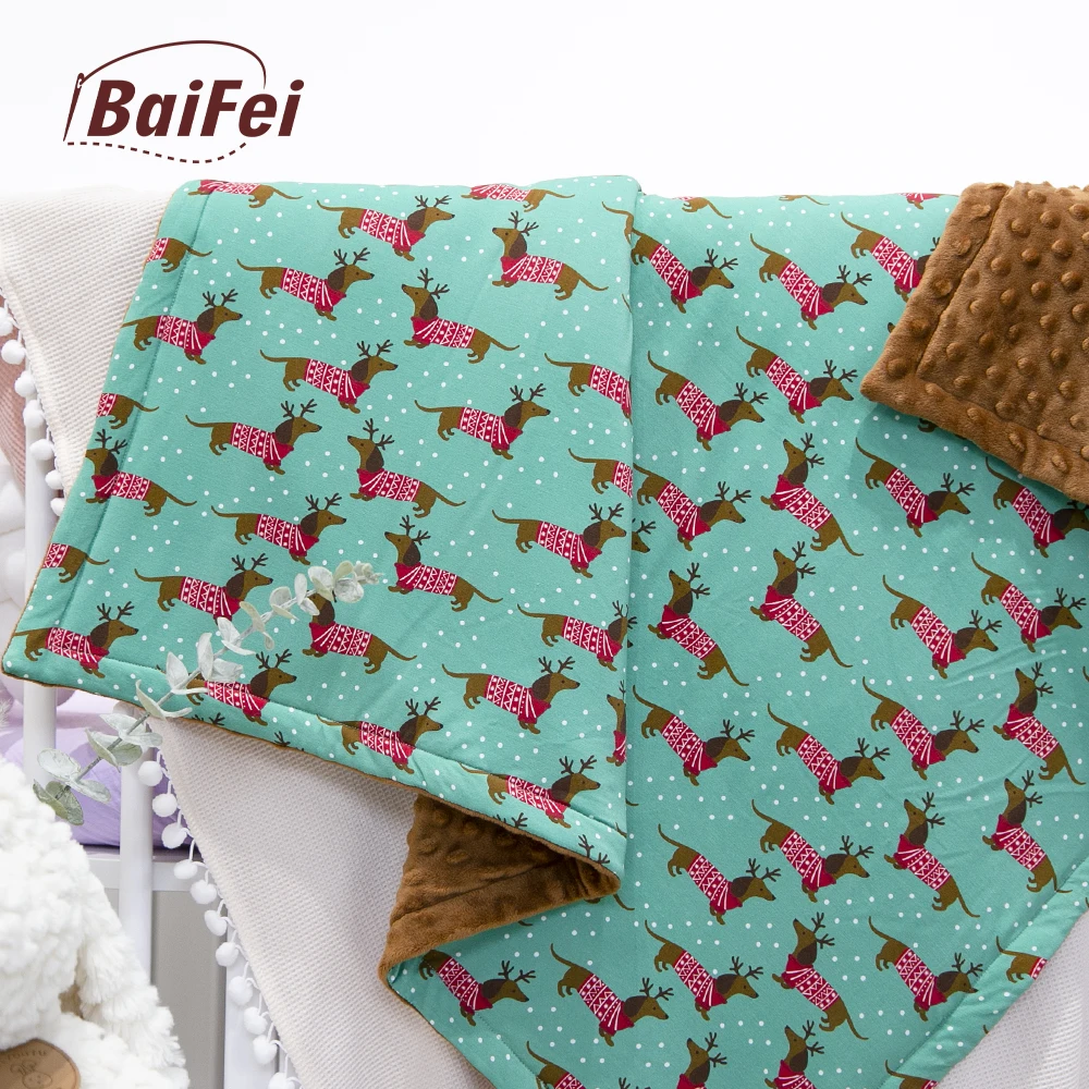 Custom Designer Printing Checkered Fleece Minky Dots Winter Blanket Wholesale Christmas Bamboo Quilt Baby Blanket Super Soft