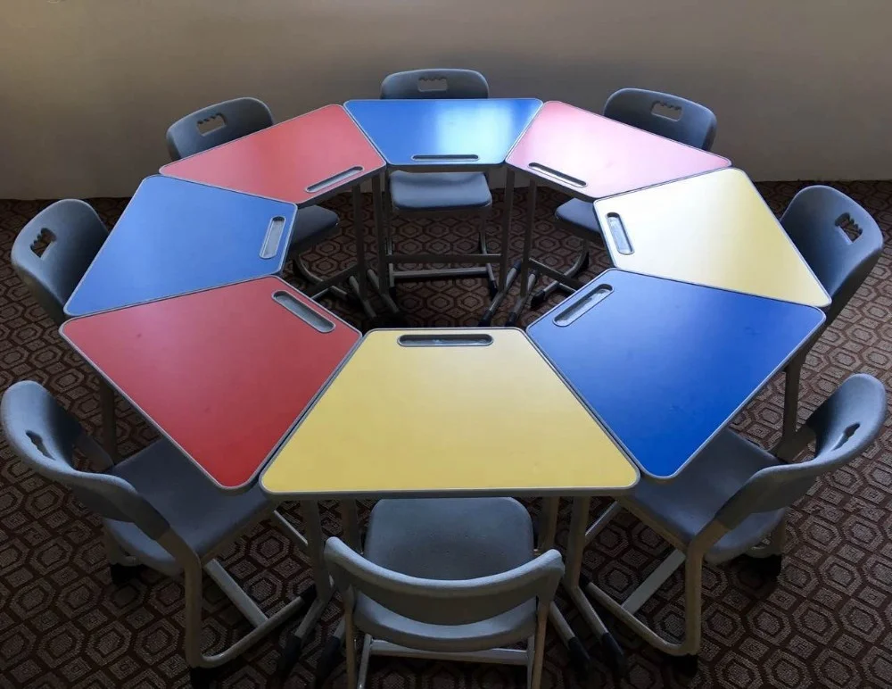 octagonal desk for school furniture  assemble study table and chair