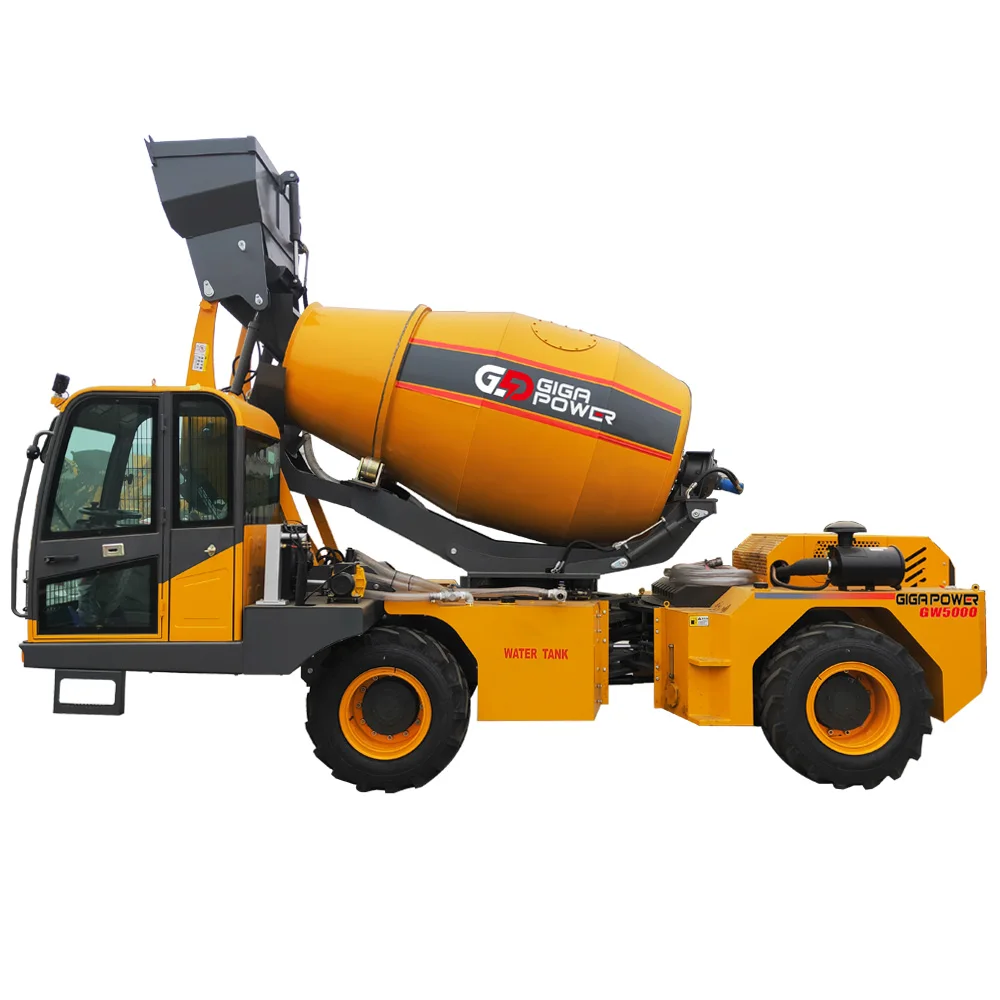 self loading cement concrete mixer equipment concrete mixer with swing drum