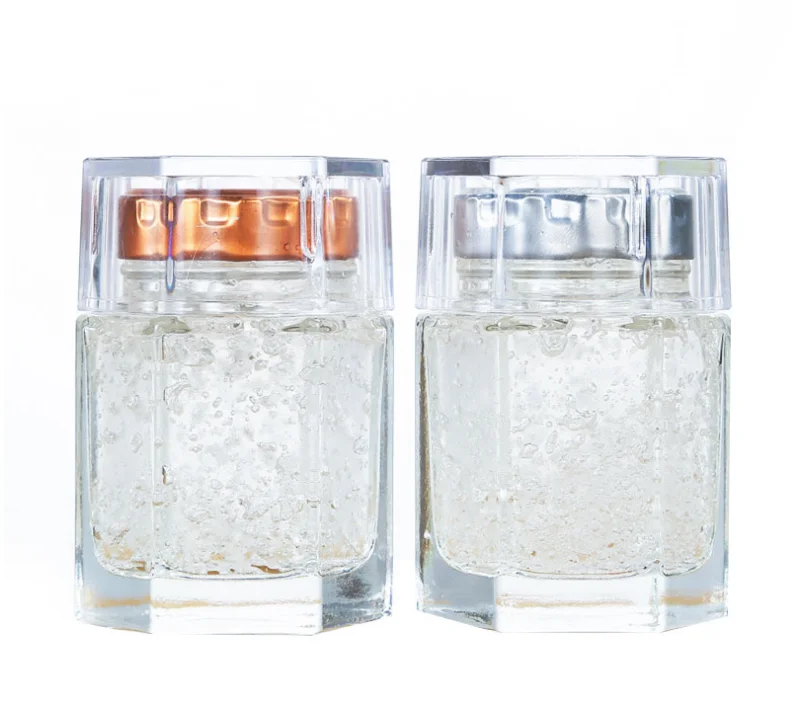 Высококачественная Шестигранная прозрачная стеклянная бутылка 80 мл Птичье гнездо герметичная фармацевтическая стеклянная капсула стеклянная банка с акриловой крышкой