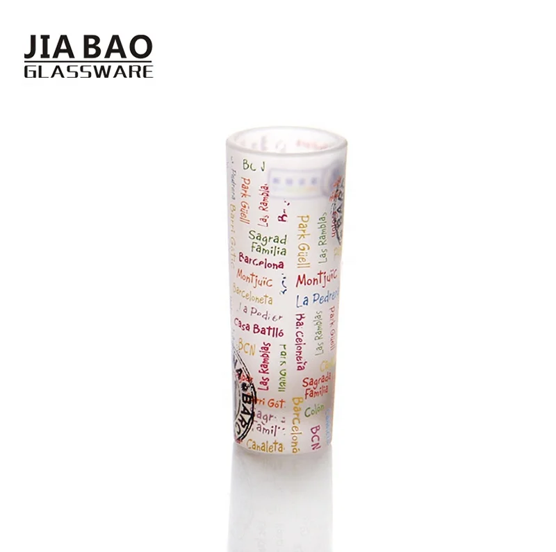 
Full Printing Logo Small Glass Cup frosted printing Shot Glass Tequila Glass Cups 