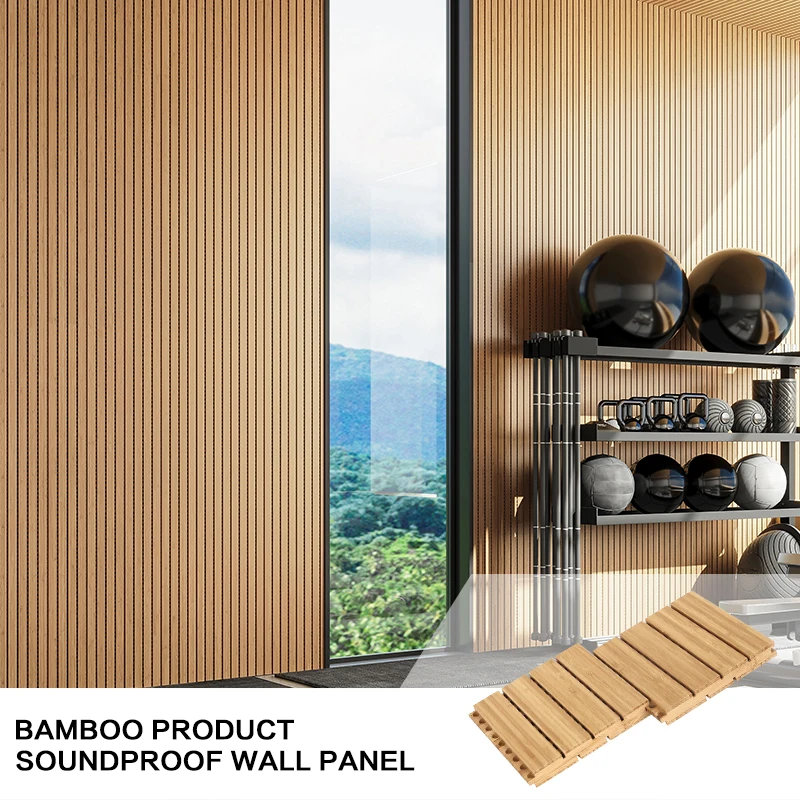 Bamboo perforated acoustic wall panels Honeycomb sound proof wood wall panels panneaux muraux insonoriss