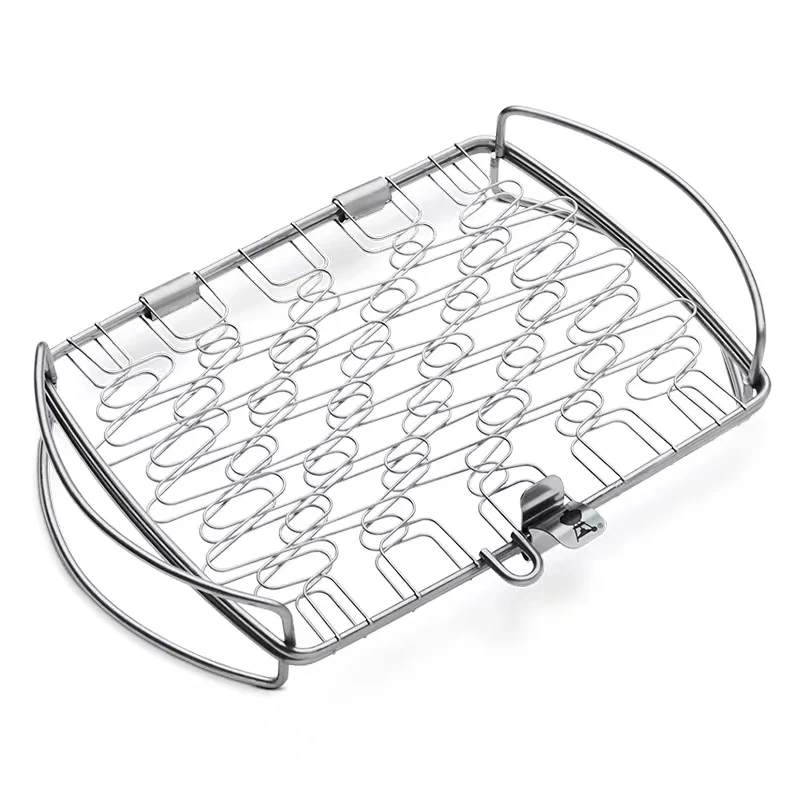 Outdoor use Charcoal burning cooking grates barbecue grill roast mesh net  Large Fish&Vegetable Basket