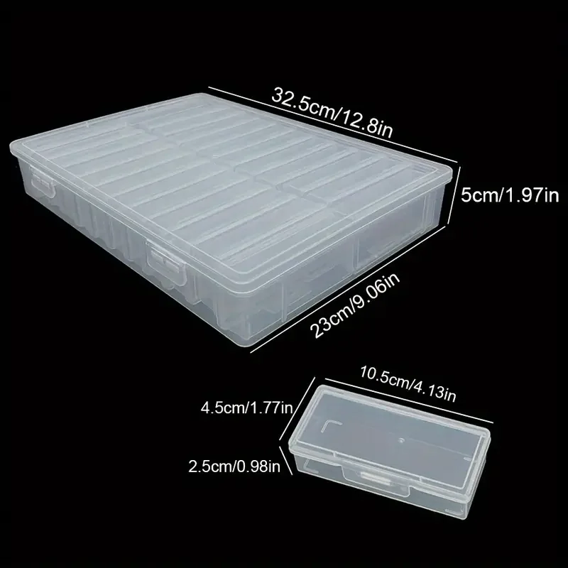 24pcs Set Transparent Portable Storage Box Multifunctional Handicraft Organizer Hair Accessories DIY Rice Beads Storage Box