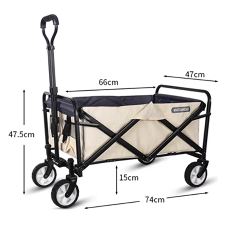 Stock Europe Supermarket hot sell Mini Camping trolley folding wagon carts foldable outdoor utility wagon