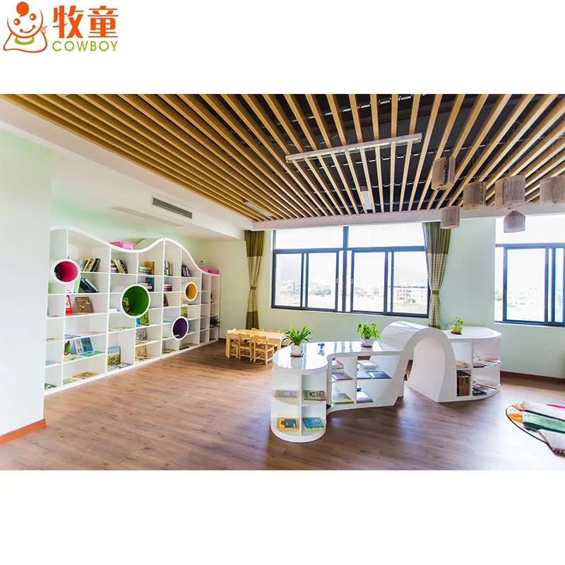 High Quality Library Furniture Bookcase Luxury Solid Plywood Bookshelf For Private International School