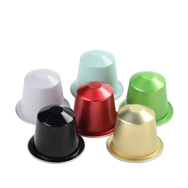 Food grade colored eco-freindly packaging reusable 15ml heat sealing disposable aluminum foil empty coffee capsule with lid