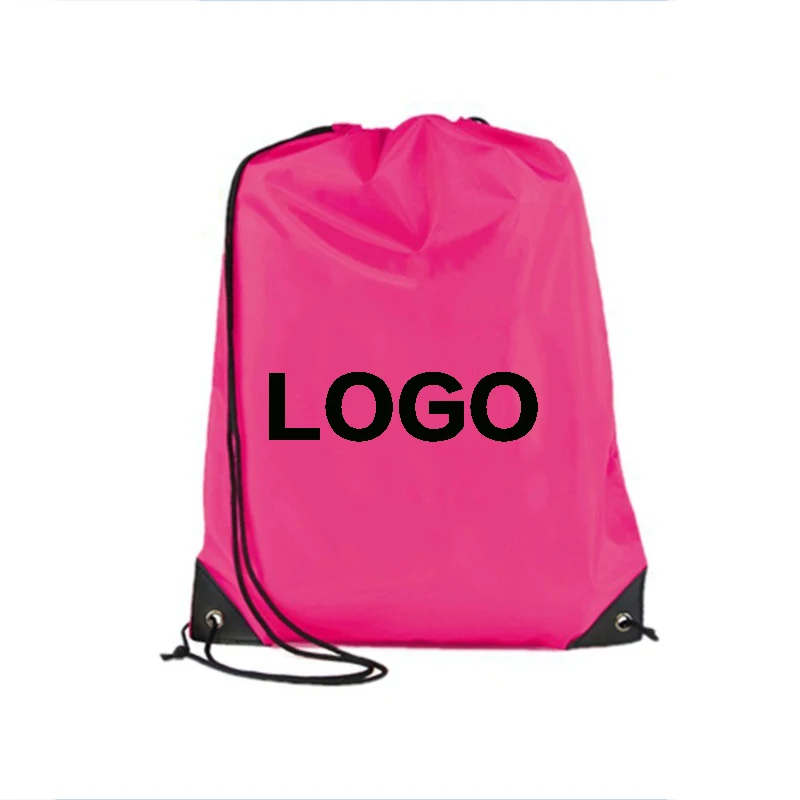 Sports Gym Bag Waterproof Travel Drawstring Backpack Custom Logo Printed Portable Polyester Material