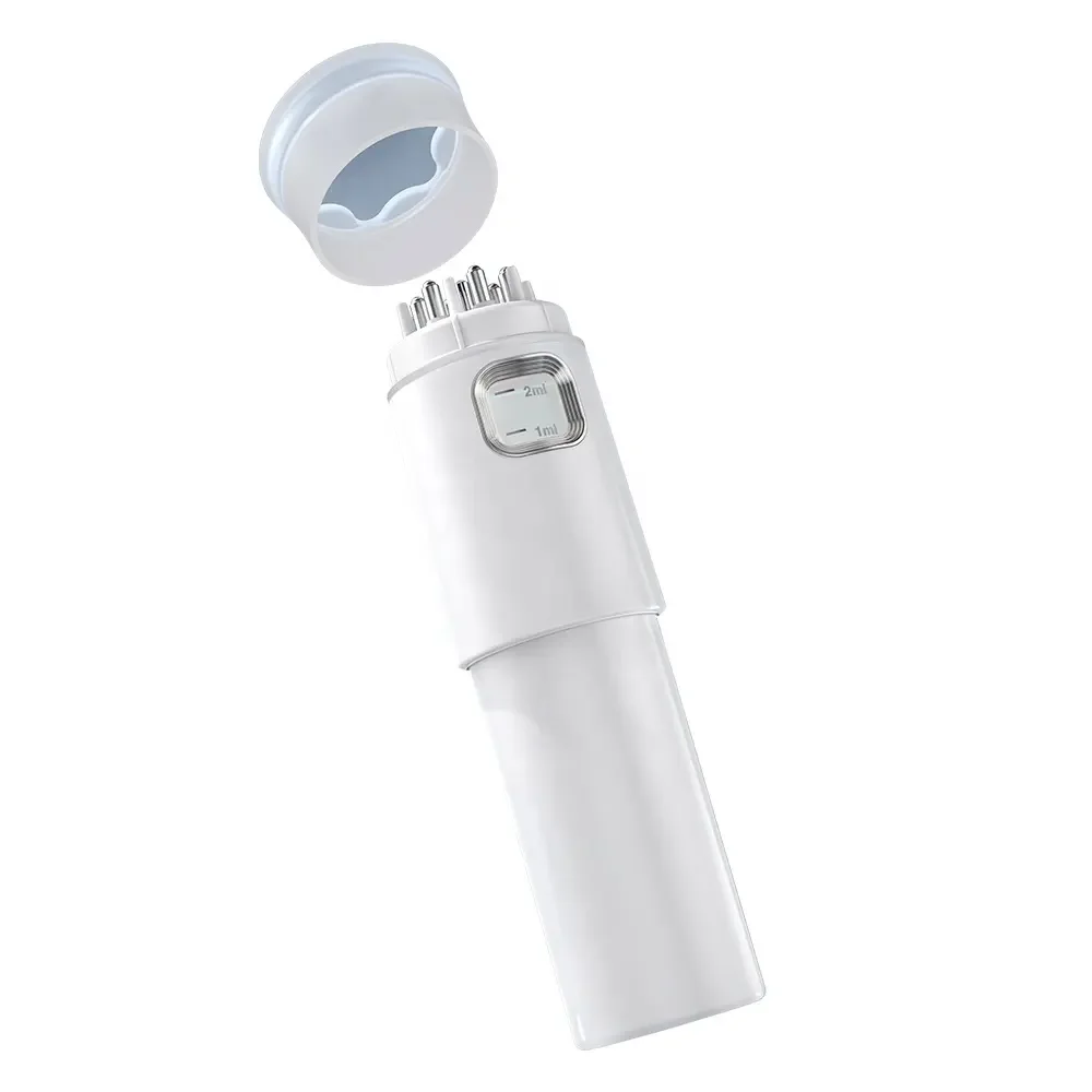 Portable Electric Scalp Massager Hair Brush with Red and Blue Light Therapy Comb Home Hair Care with Plastic Handle