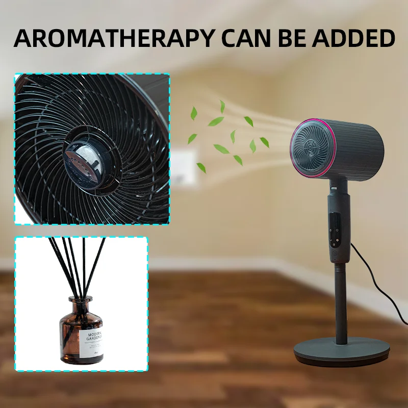 portable electronic aromatherapy fan voice control standing fan height adjustable air circulator fan air purifier