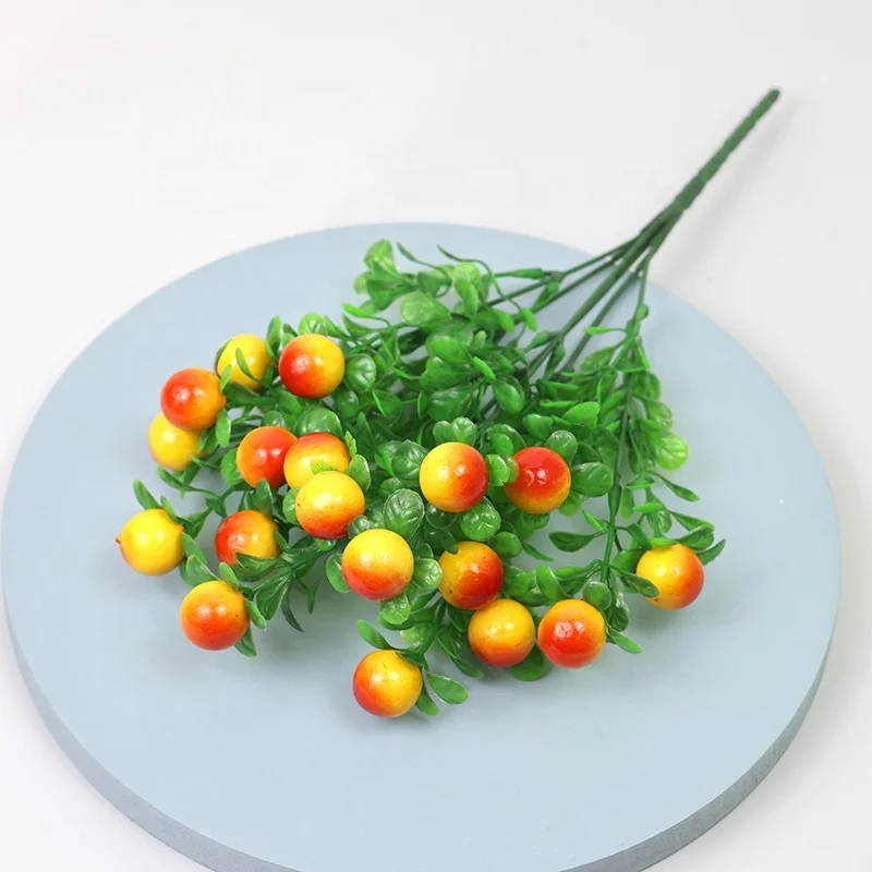 Background wall simulation flowers Christmas red fruit decorative flowers wholesale artificial small holly fruit