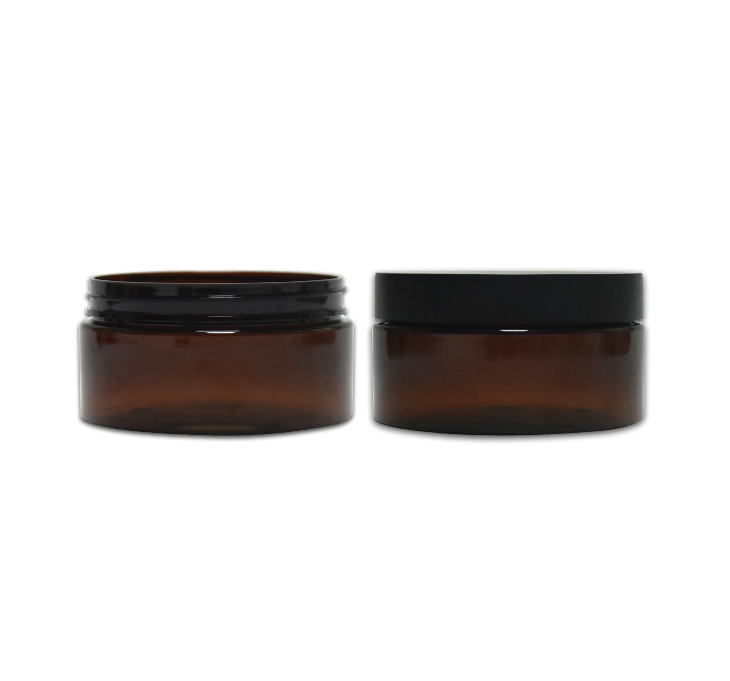 
Cosmetic Free Samples 200g Plastic Round Shape Amber Cream Jar With Lid 