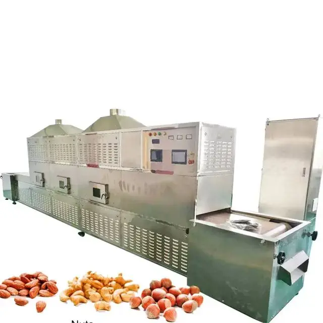 Industrial 30KW food flower seeds fruit tunnel microwave dryer and sterilizer