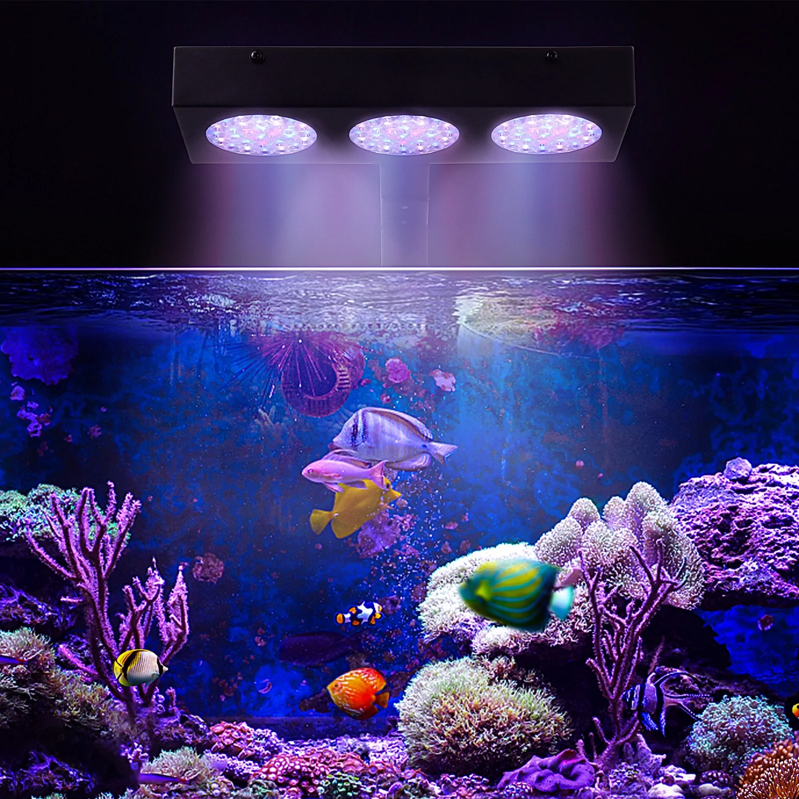 Dimmable 30W Full Spectrum Reef Light Led Aquarium Lights Wifi Control / Smart Voice Control For Grow Coral Reef Fish Tank