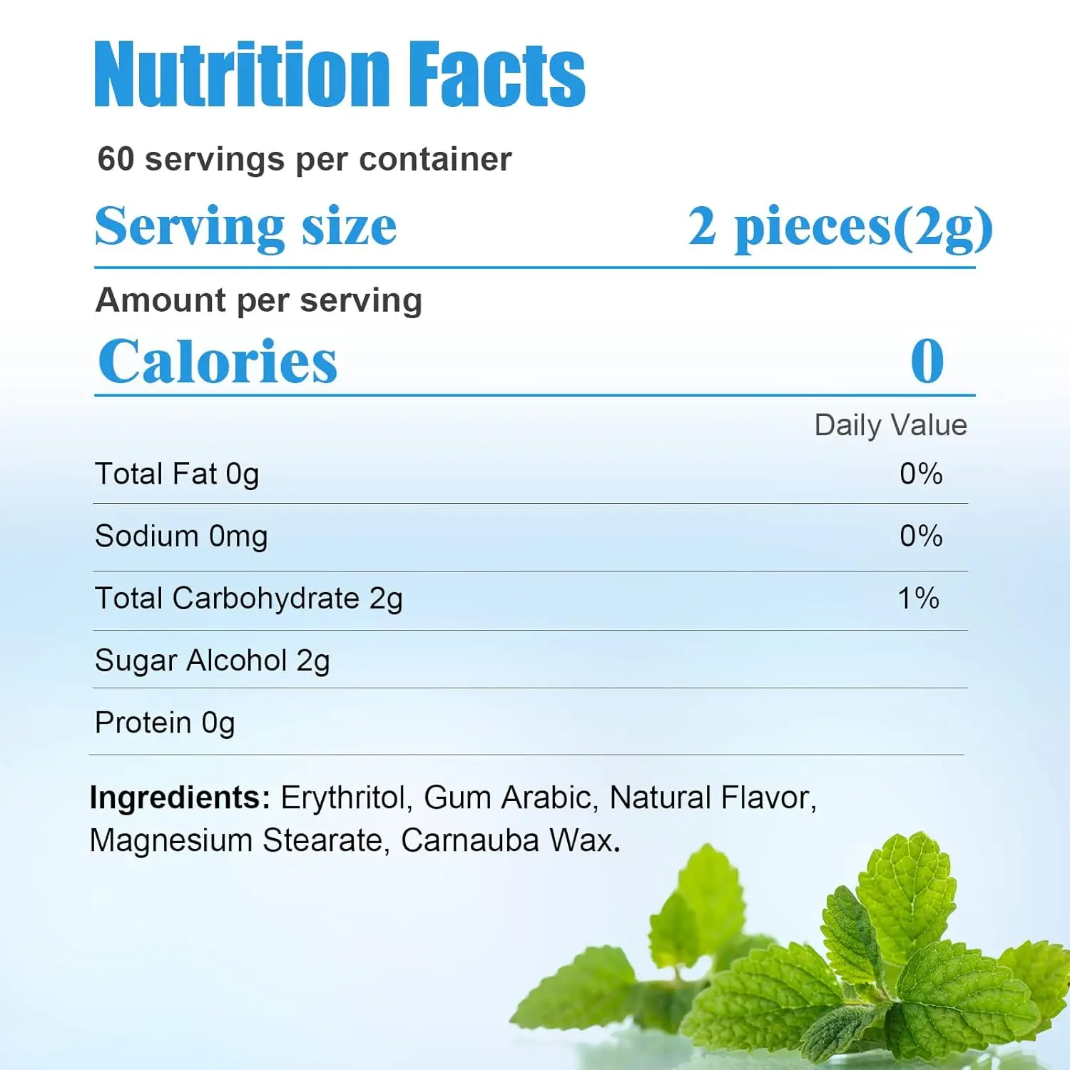 100% Erythritol Peppermint Flavor Halal Vegin Sugar Free Lozenge